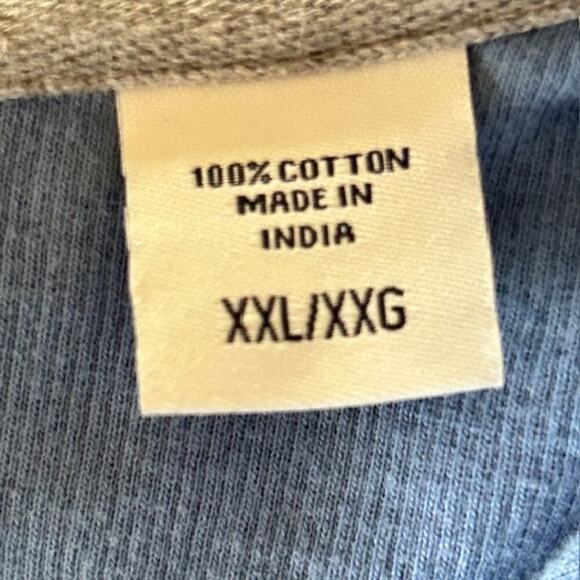 Izod Sky Blue Half Zip Mens Sweatshirt 100% Cotton Size XXL - Picture 5 of 6